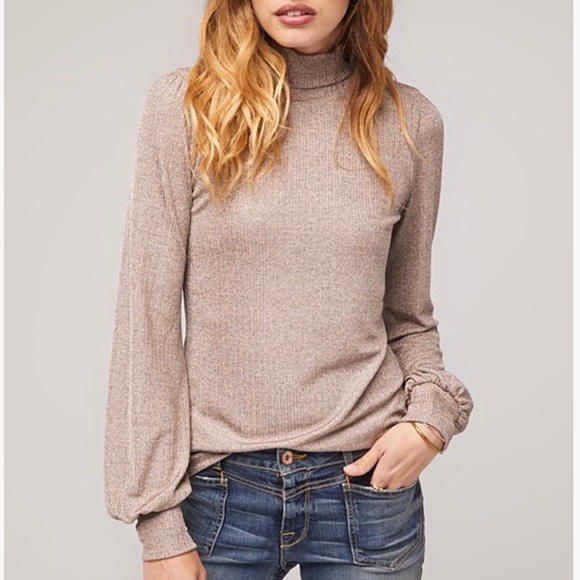 Boho metallic rose turtleneck NWOT (Size Small) - Picture 1 of 3